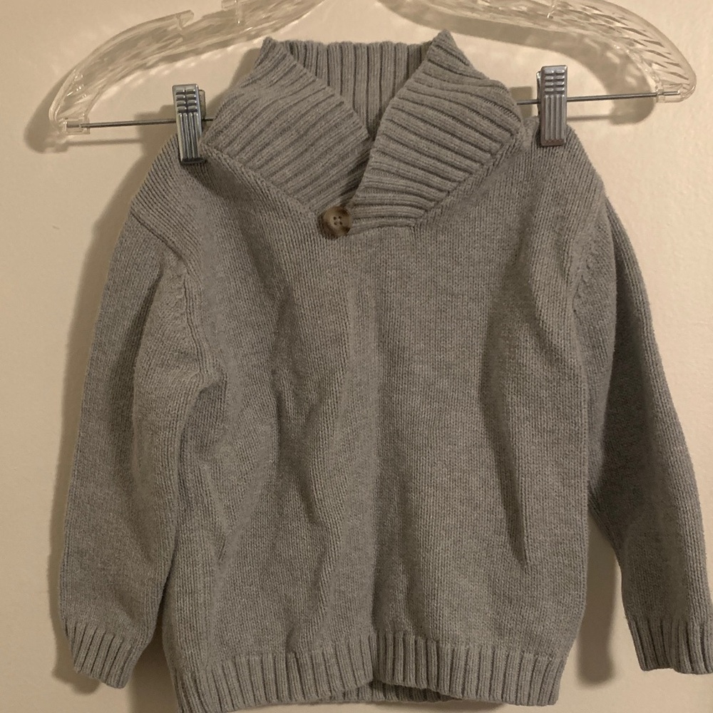 Cherokee Gray Shawl Collar Knit Sweater